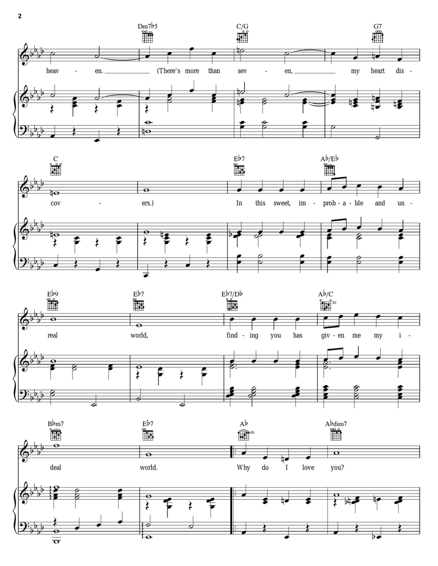 Why Do I Love You? Piano, Vocal, Guitar scores gallery preview page 2