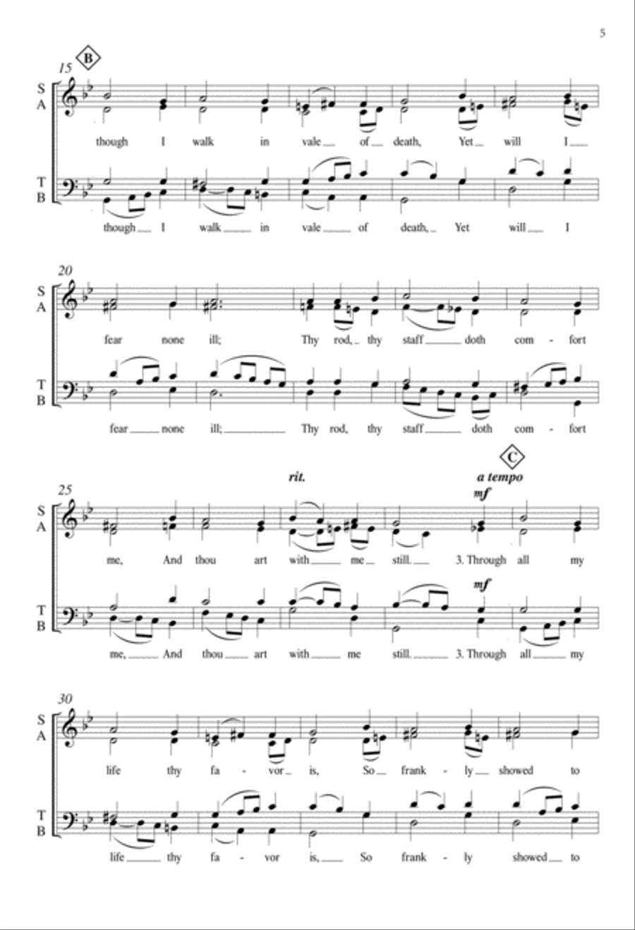 My Shepherd Is the Living Lord (Psalm 23): from Tenebrae (I-II) 4-Part scores gallery preview page 5