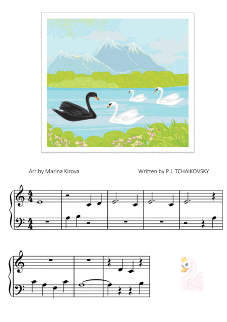 Swan Lake by Tchaikovsky BIG NOTES EASY TO READ FORMAT Easy Piano scores gallery preview page 1