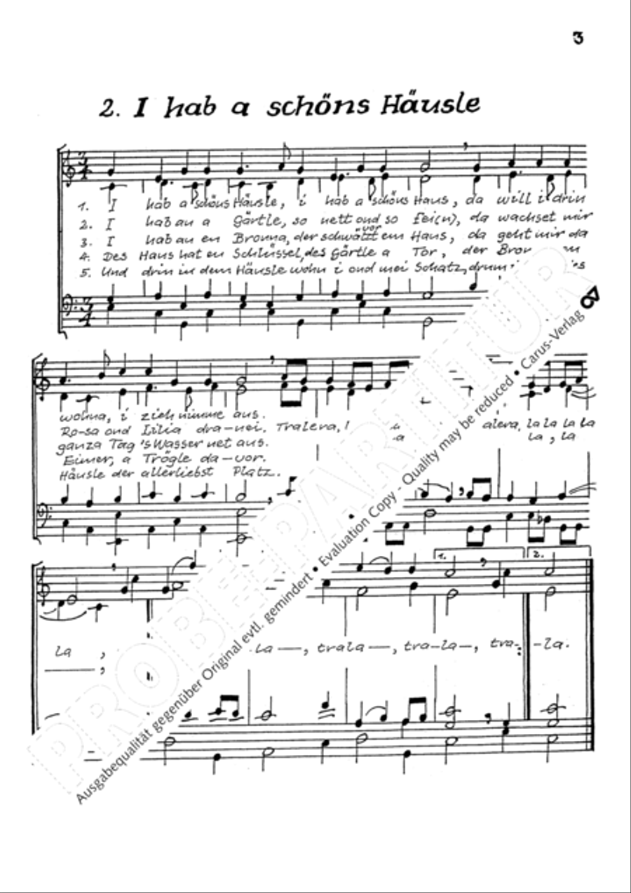 Drunten im Unterland. Sechs schwabische Volkslieder Choir scores gallery preview page 6