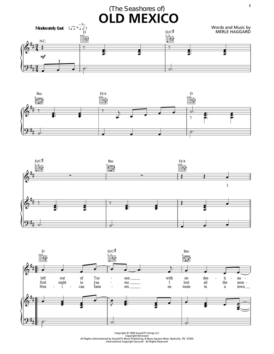 (The Seashores Of) Old Mexico Guitar scores gallery preview page 1