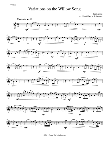 Variations on the Willow Song for violin and guitar image number null