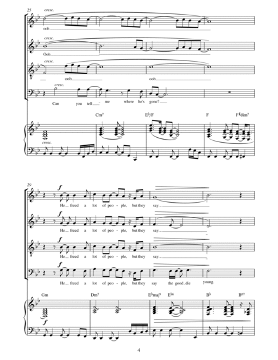 Abraham, Martin And John 4-Part scores gallery preview page 4