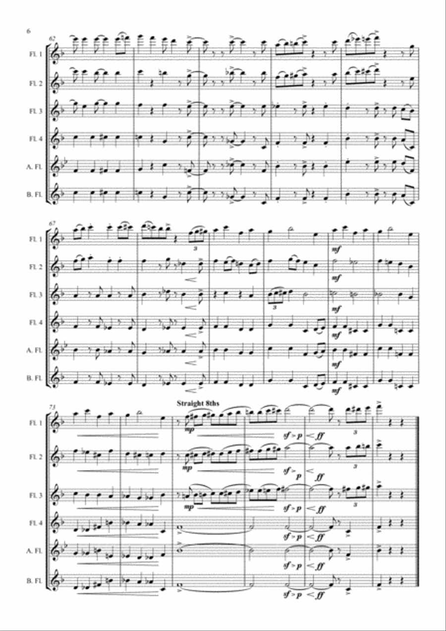 Santa Claus Is Comin' To Town Woodwind Ensemble scores gallery preview page 6