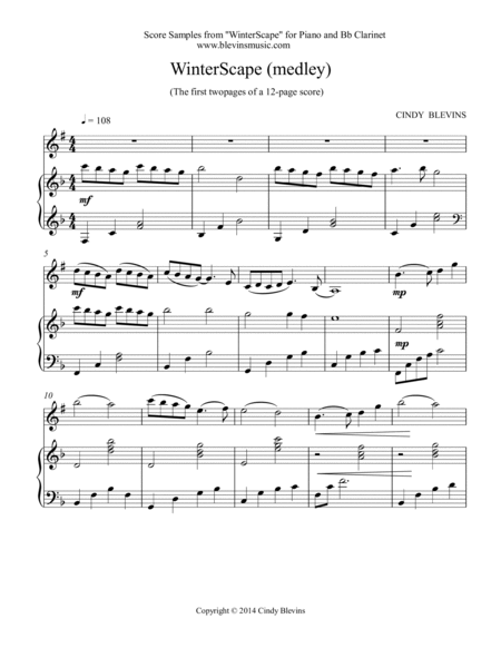 WinterScape, 15 arrangements for Piano and Clarinet image number null