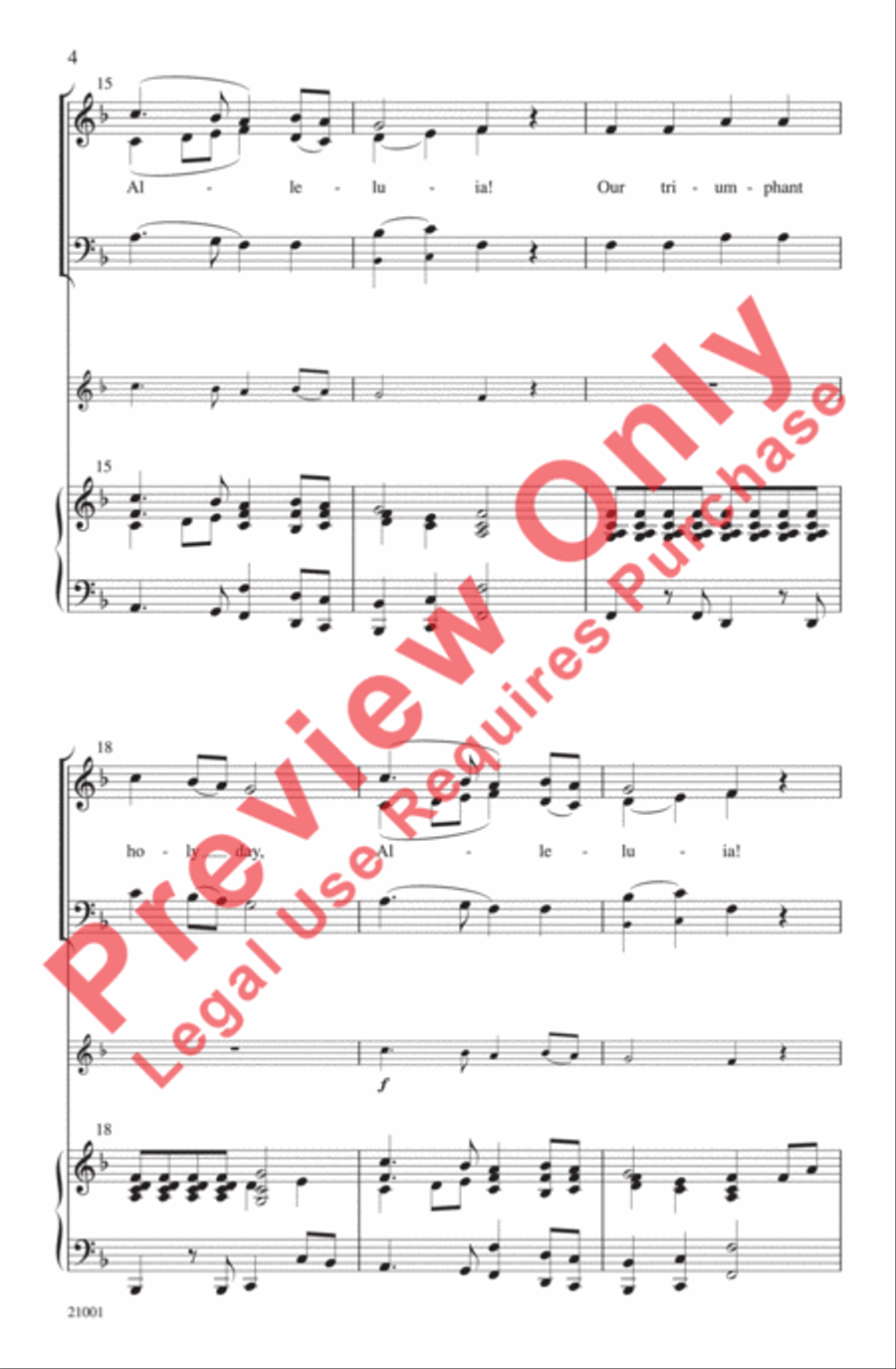 Risen Today! (An Easter Medley) 3-Part scores gallery preview page 4