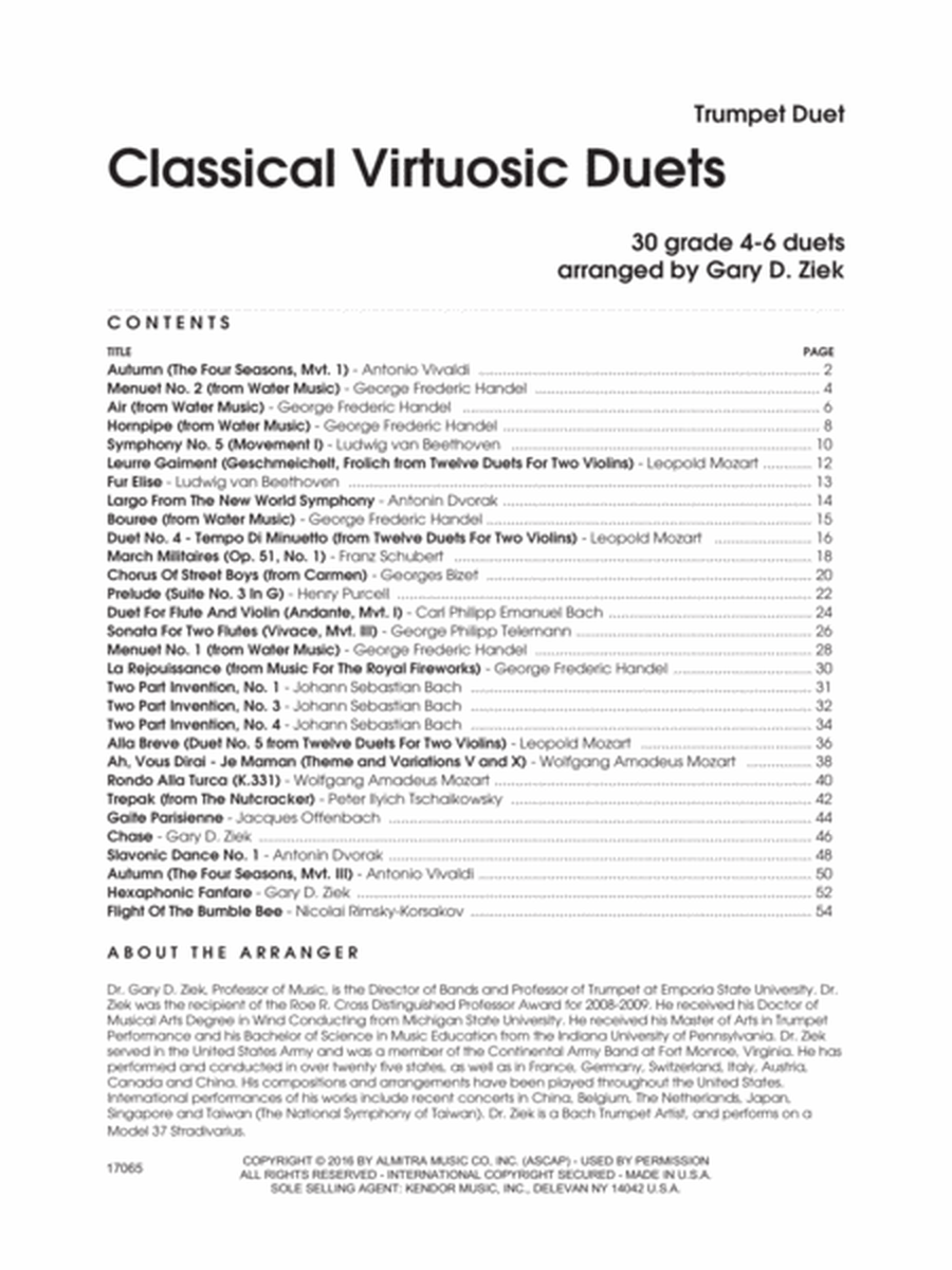 Classic Virtuosic Duets (30 Grade 4-6 Duets)
