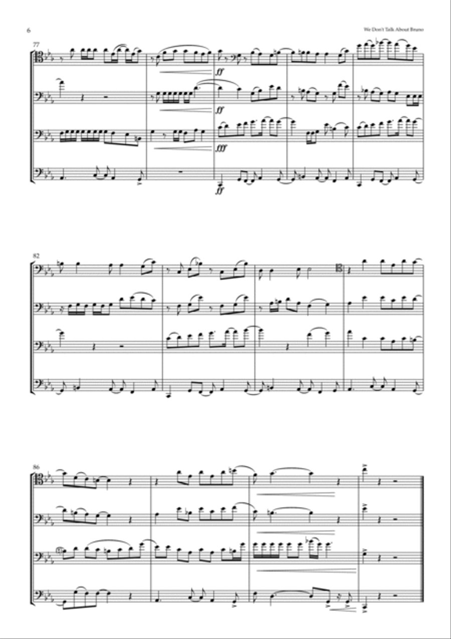 We Don't Talk About Bruno Brass Quartet scores gallery preview page 6