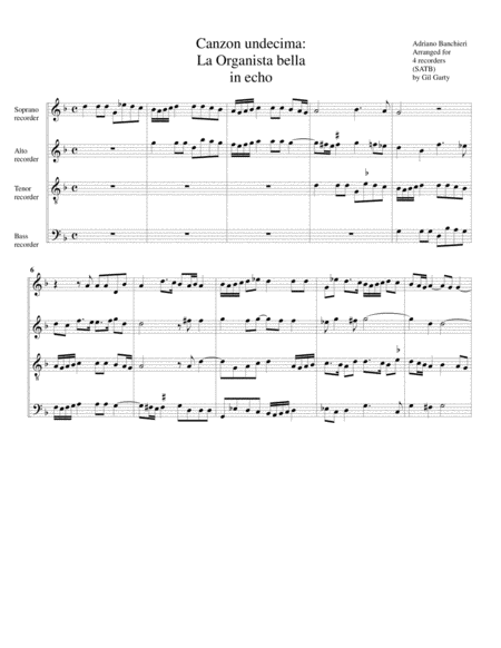 Canzon no.11 a4 (1596) (arrangement for 4 recorders)