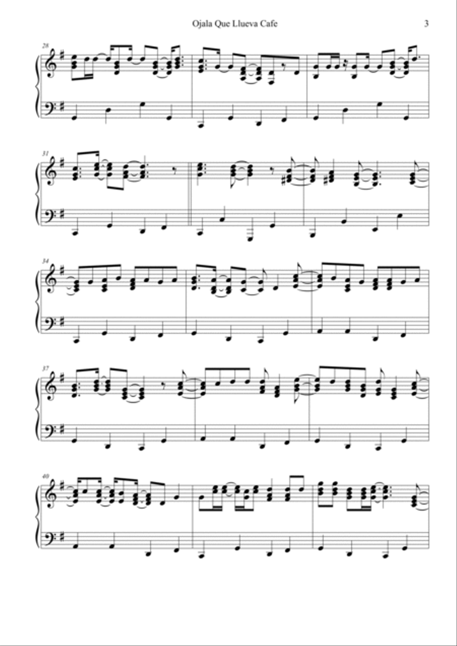 Ojala Que Llueva Cafe Ojala Que Llueva Cafe Piano Solo scores gallery preview page 3