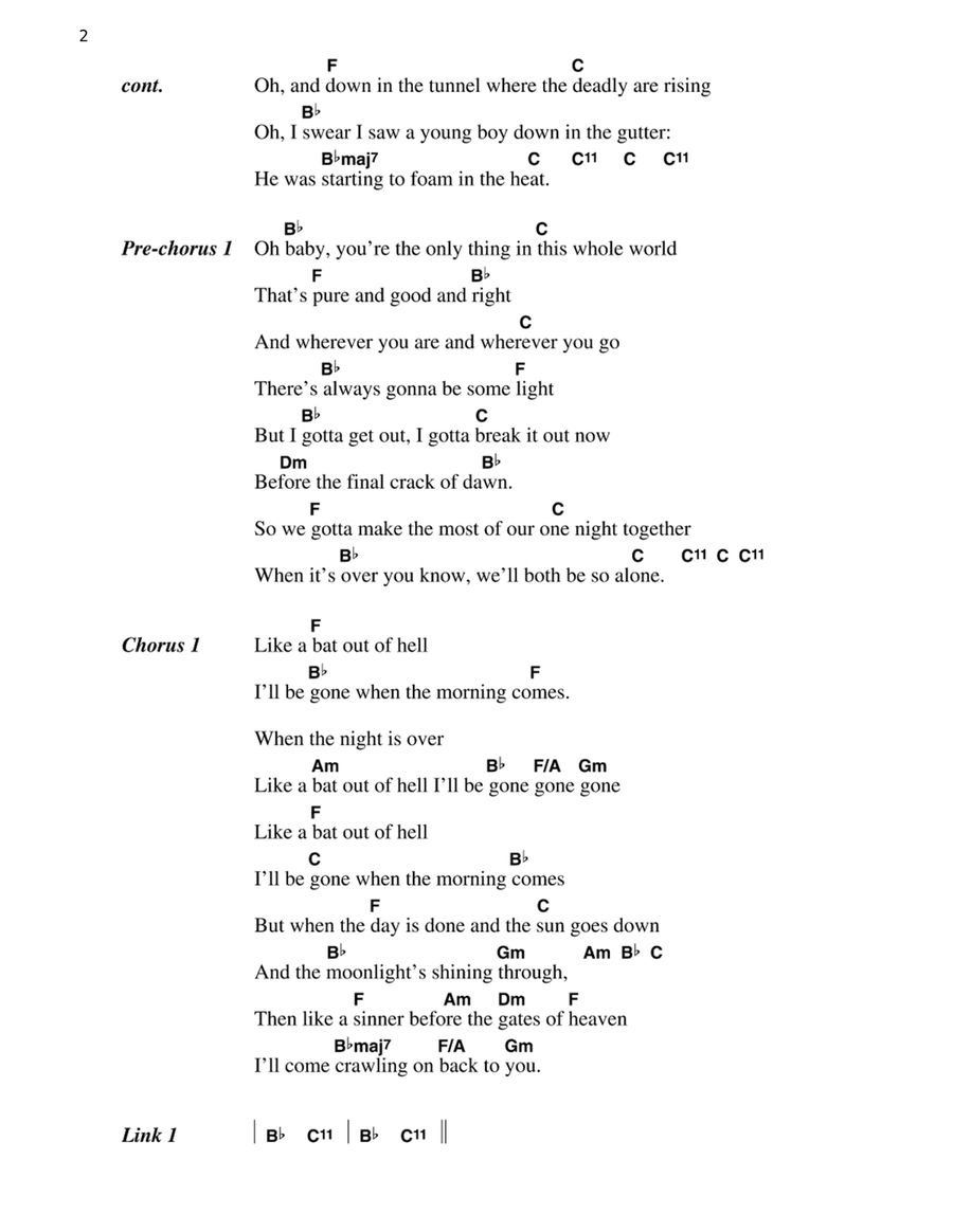 Bat Out Of Hell Guitar scores gallery preview page 2
