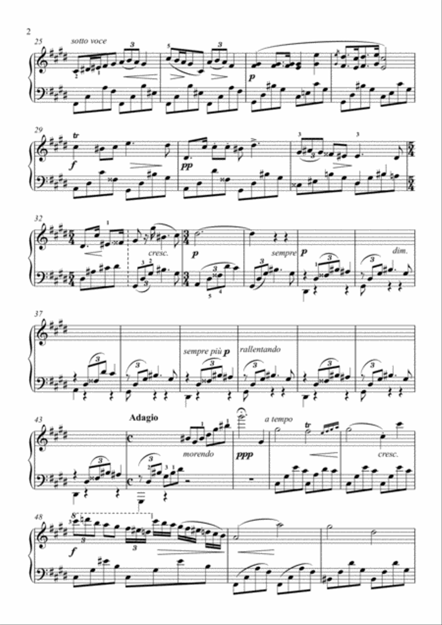 Nocturne in C-sharp minor, Op. posth Piano Solo scores gallery preview page 2