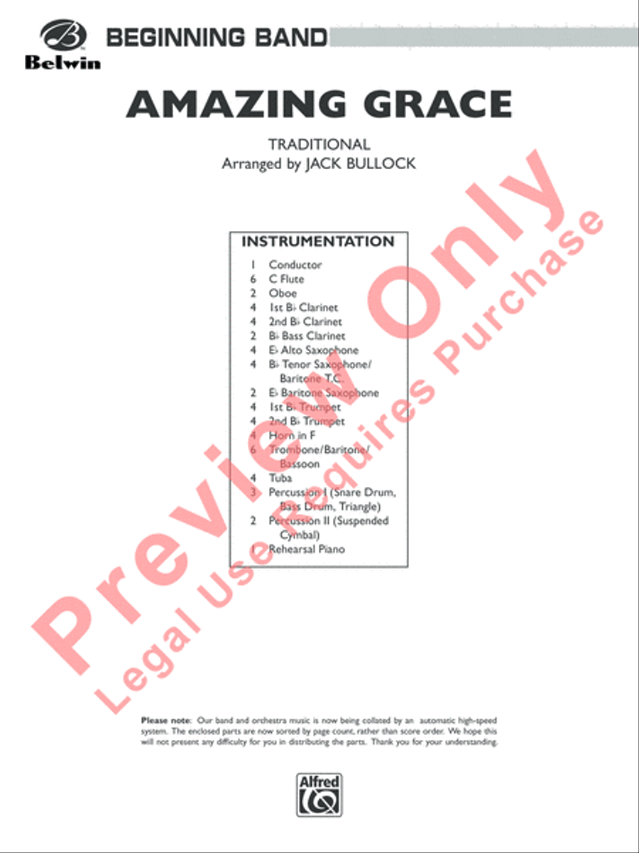Amazing Grace Concert Band scores gallery preview page 2