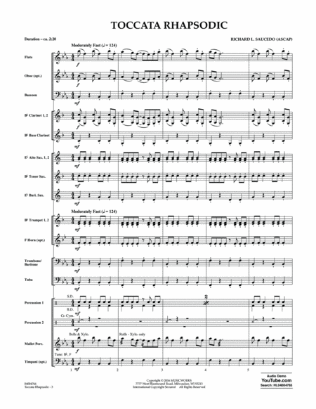 Toccata Rhapsodic - Conductor Score (Full Score)