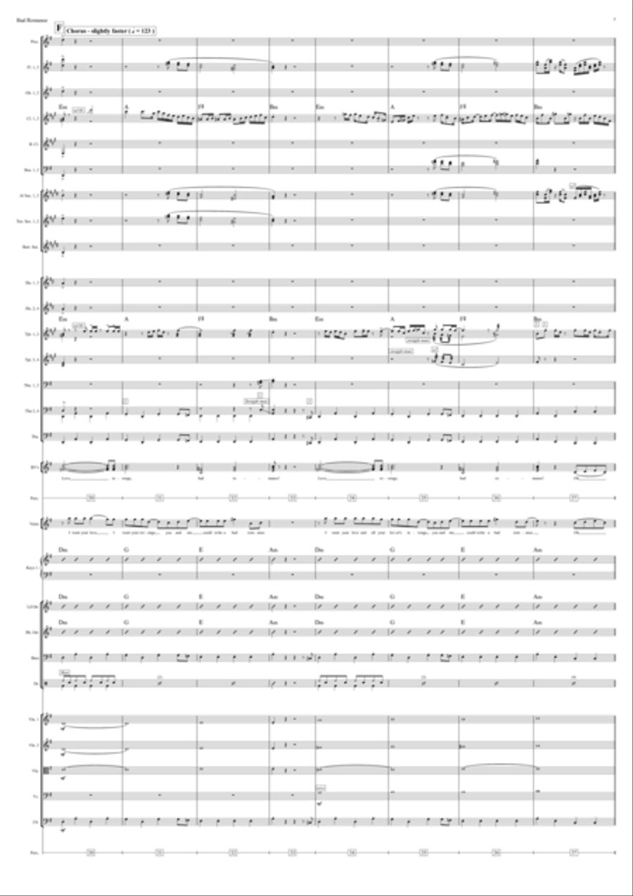 Bad Romance Full Orchestra scores gallery preview page 5