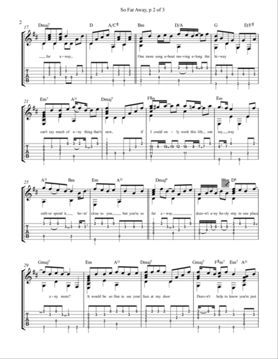 So Far Away Acoustic Guitar scores gallery preview page 2