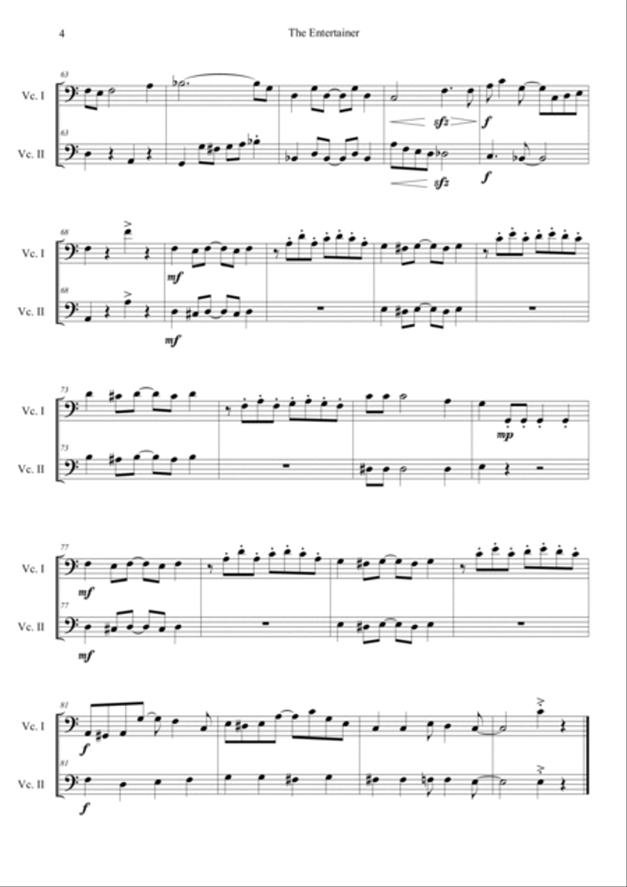The Entertainer (The Sting OST) Short Version String Duet scores gallery preview page 4