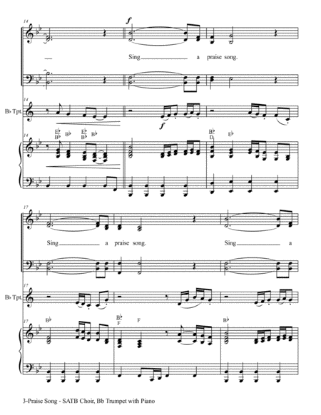 PRAISE SONG (SATB Choir, Bb Trumpet with Piano) image number null