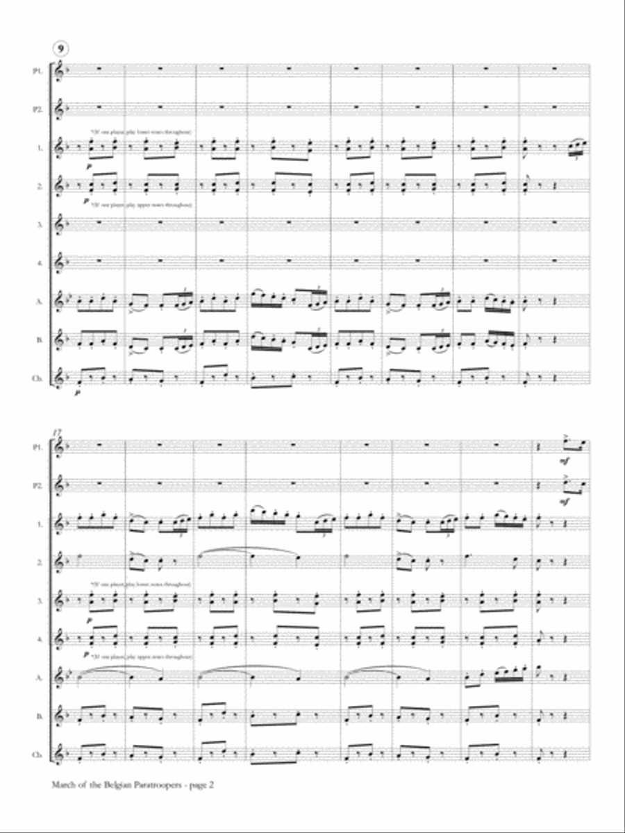 March Of The Belgian Paratroops (marche Des Parachutistes Belges) Woodwind Ensemble scores gallery preview page 3