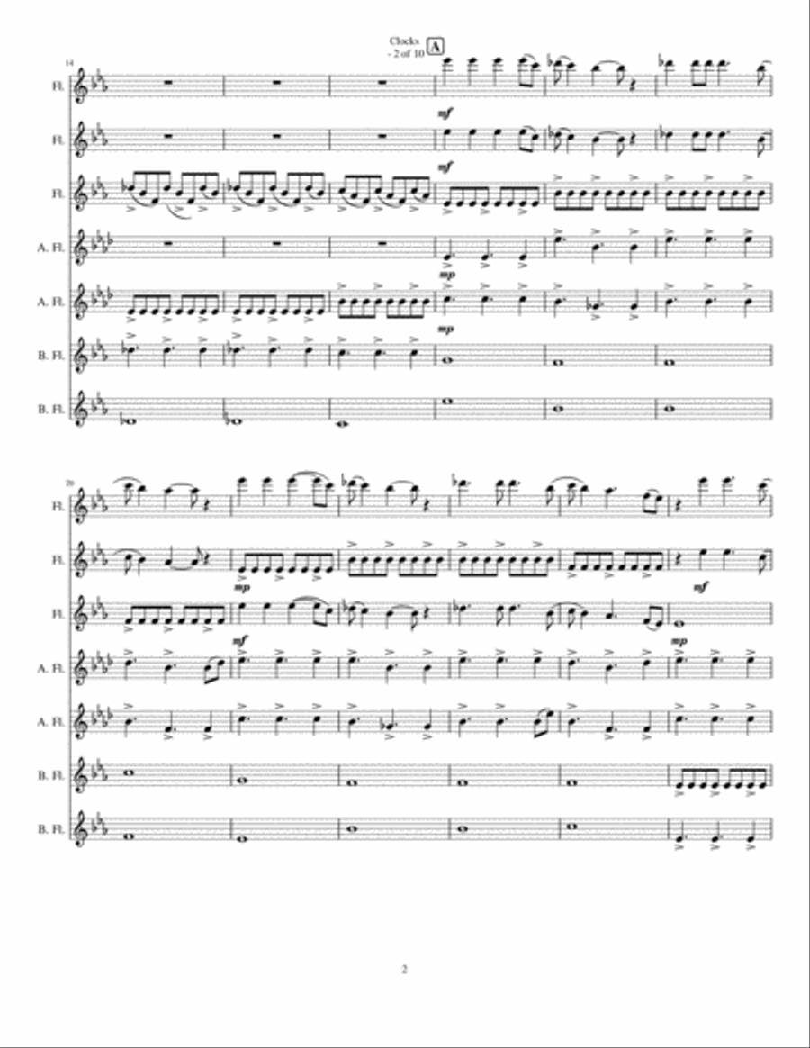 Clocks Woodwind Ensemble scores gallery preview page 2