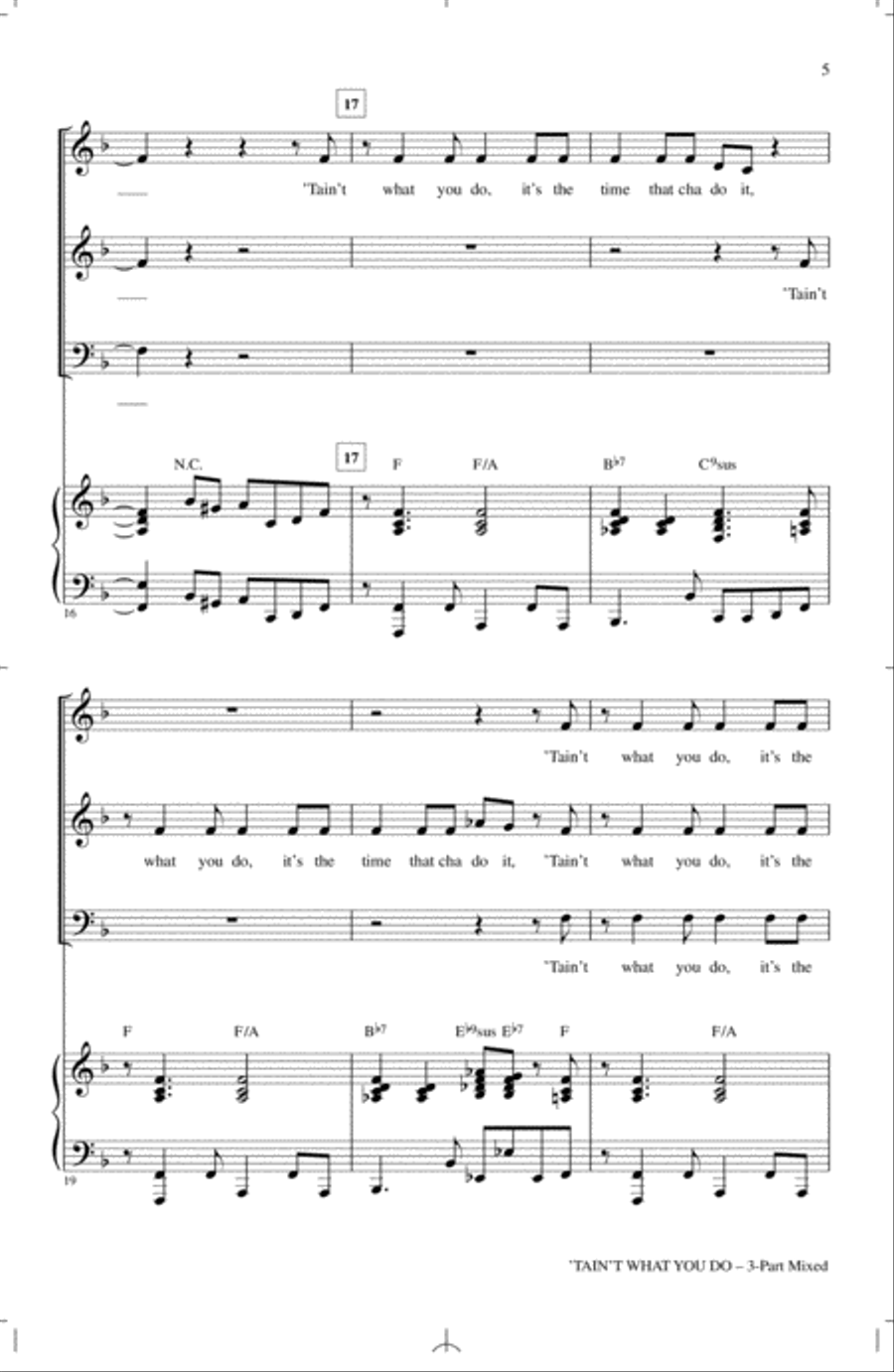 'Tain't What You Do (It's The Way That Cha Do It) (arr. Rosana Eckert) 3-Part scores gallery preview page 3