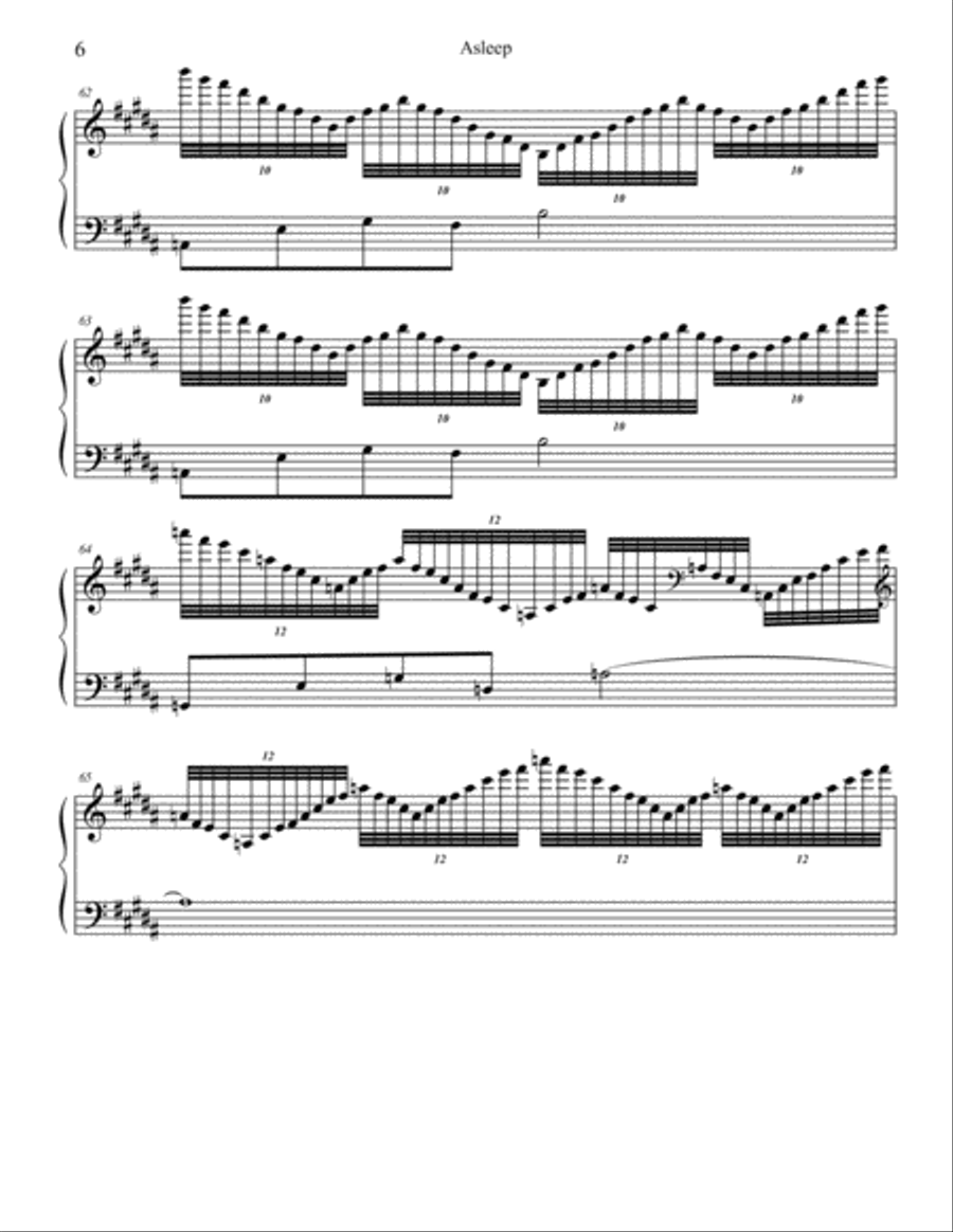 Asleep Asleep Piano Solo scores gallery preview page 6