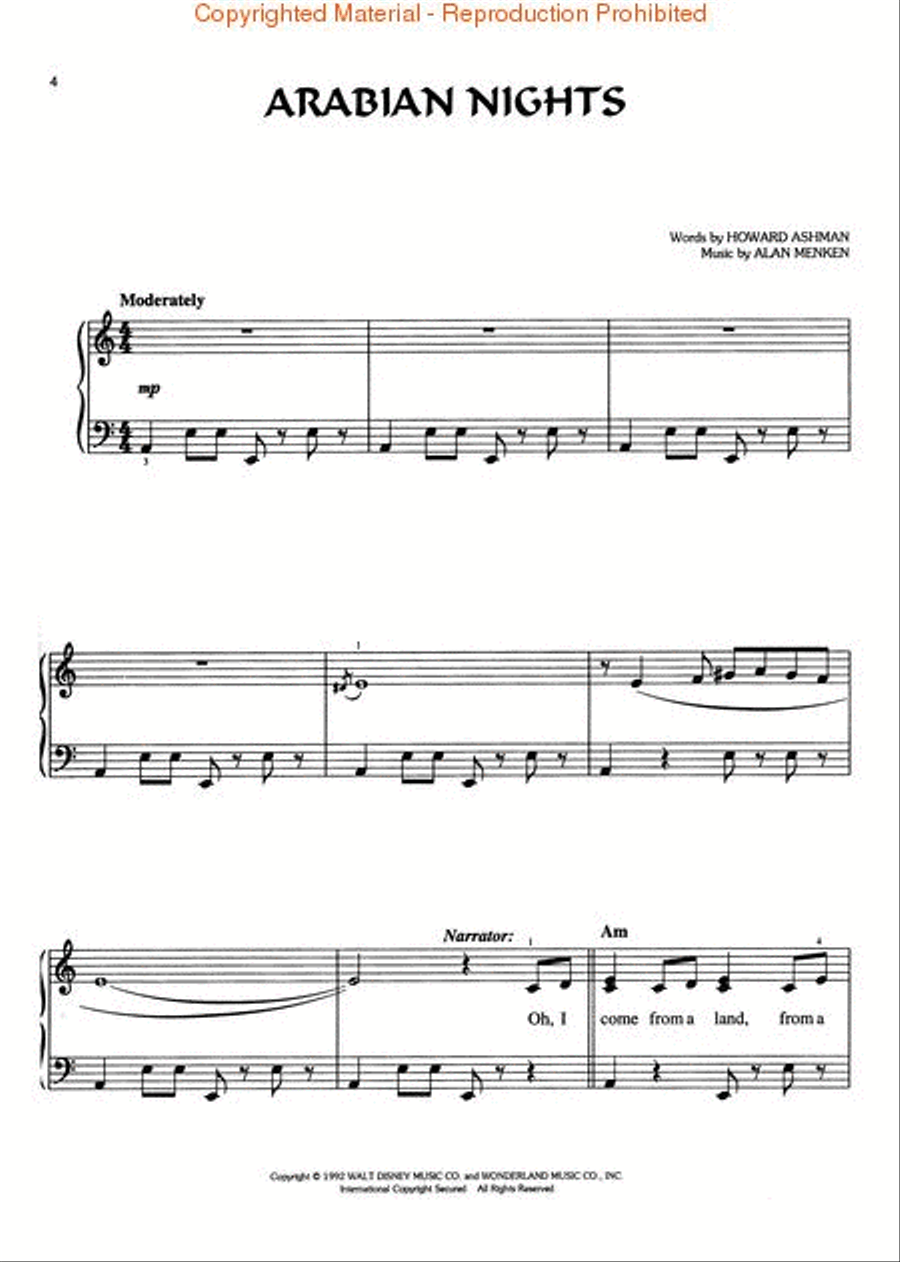 Aladdin Aladdin Easy Piano scores gallery preview page 2