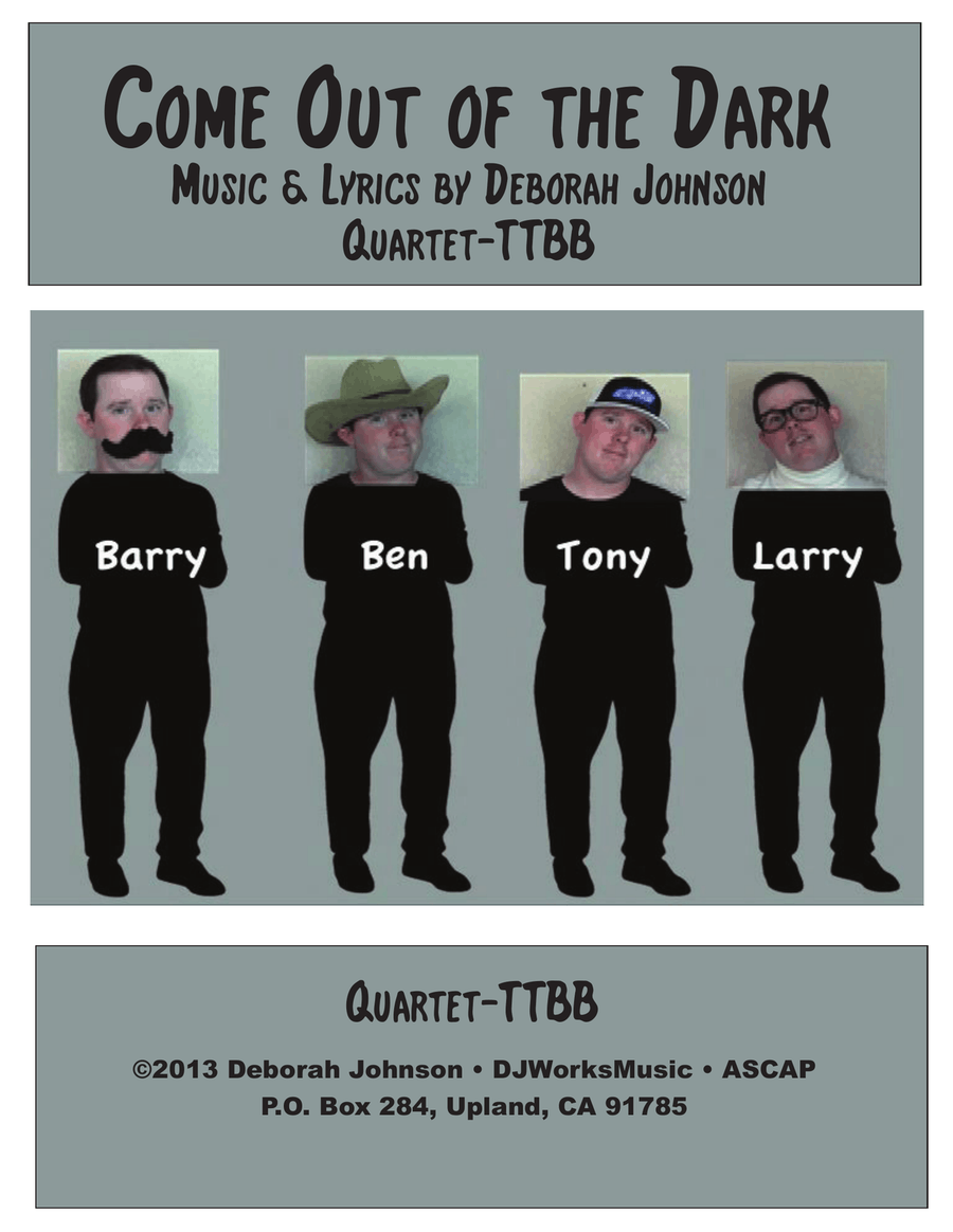 Come Out of the Dark- Quartet TTBB scores gallery preview page 1