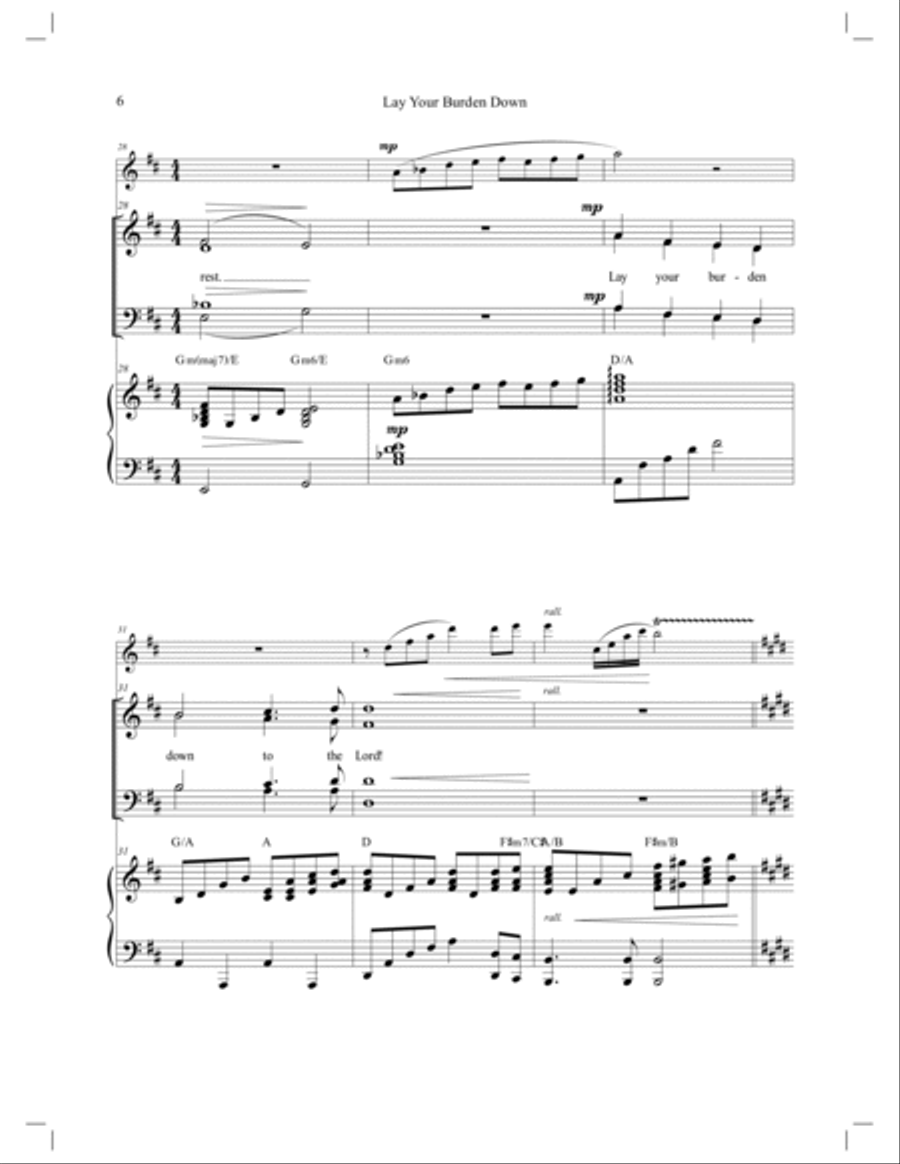 Lay Your Burden Down - SATB Anthem 4-Part scores gallery preview page 6
