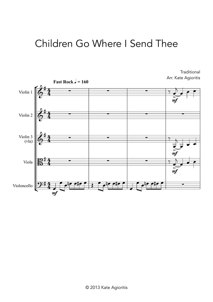 Children Go Where I Send Thee - For String Quartet String Quartet scores gallery preview page 3
