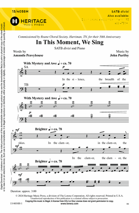 Book cover for In This Moment, We Sing