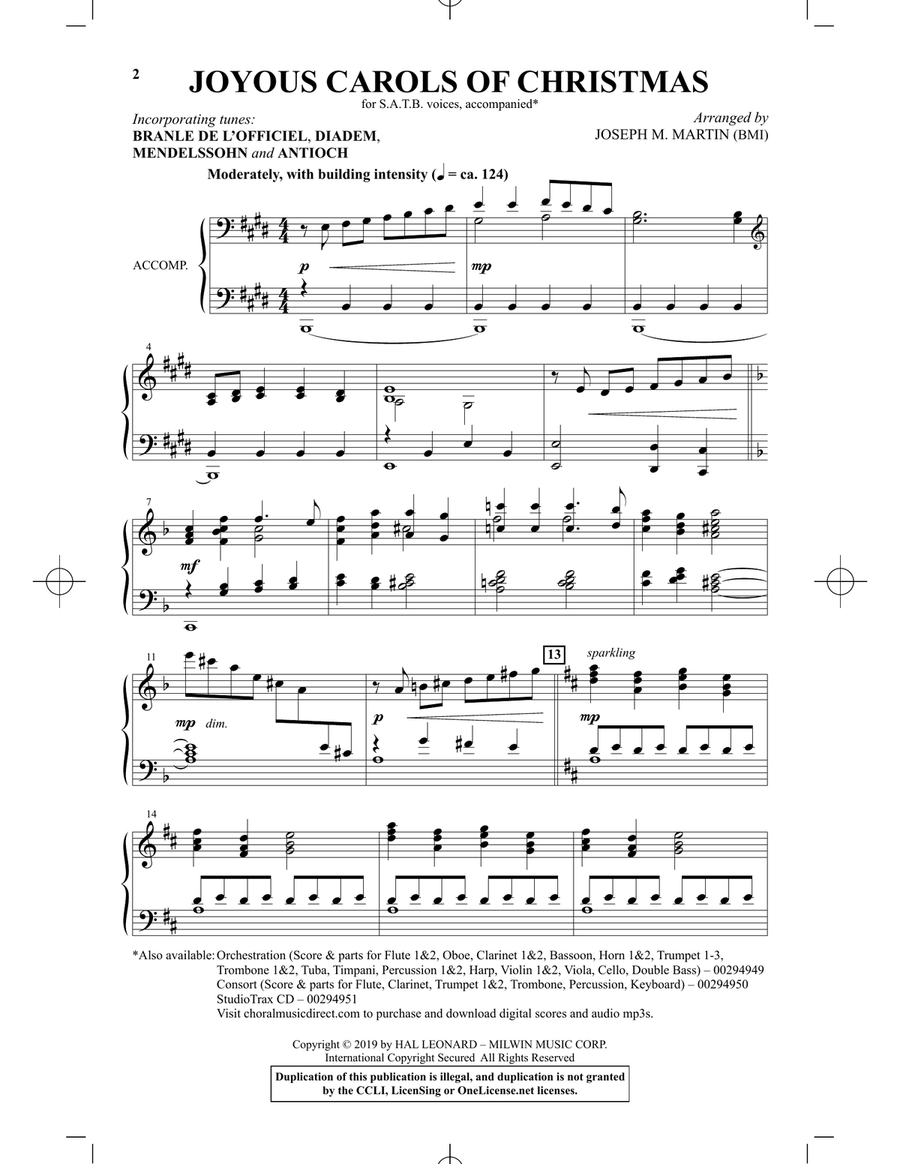 Joyous Carols Of Christmas 4-Part scores gallery preview page 1