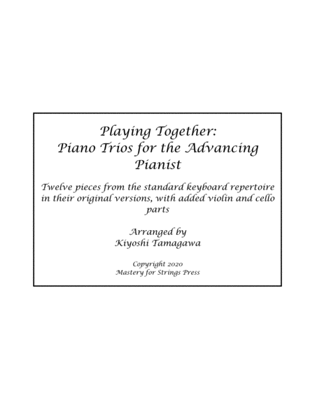 Playing Together: Piano Trios for the Advancing Pianist image number null