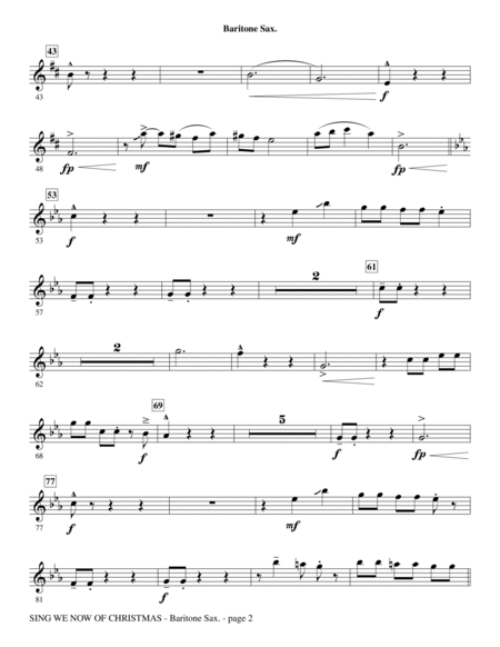 Sing We Now Of Christmas - Baritone Sax