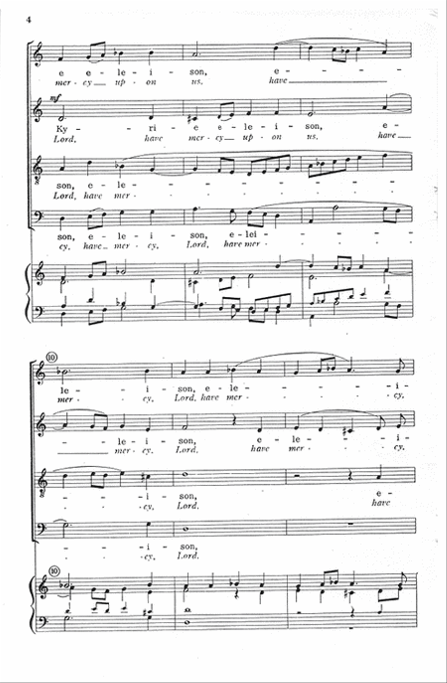 Kyrie Eleison (Lord, Have Mercy Upon Us) (from Mass VIII) 4-Part scores gallery preview page 3