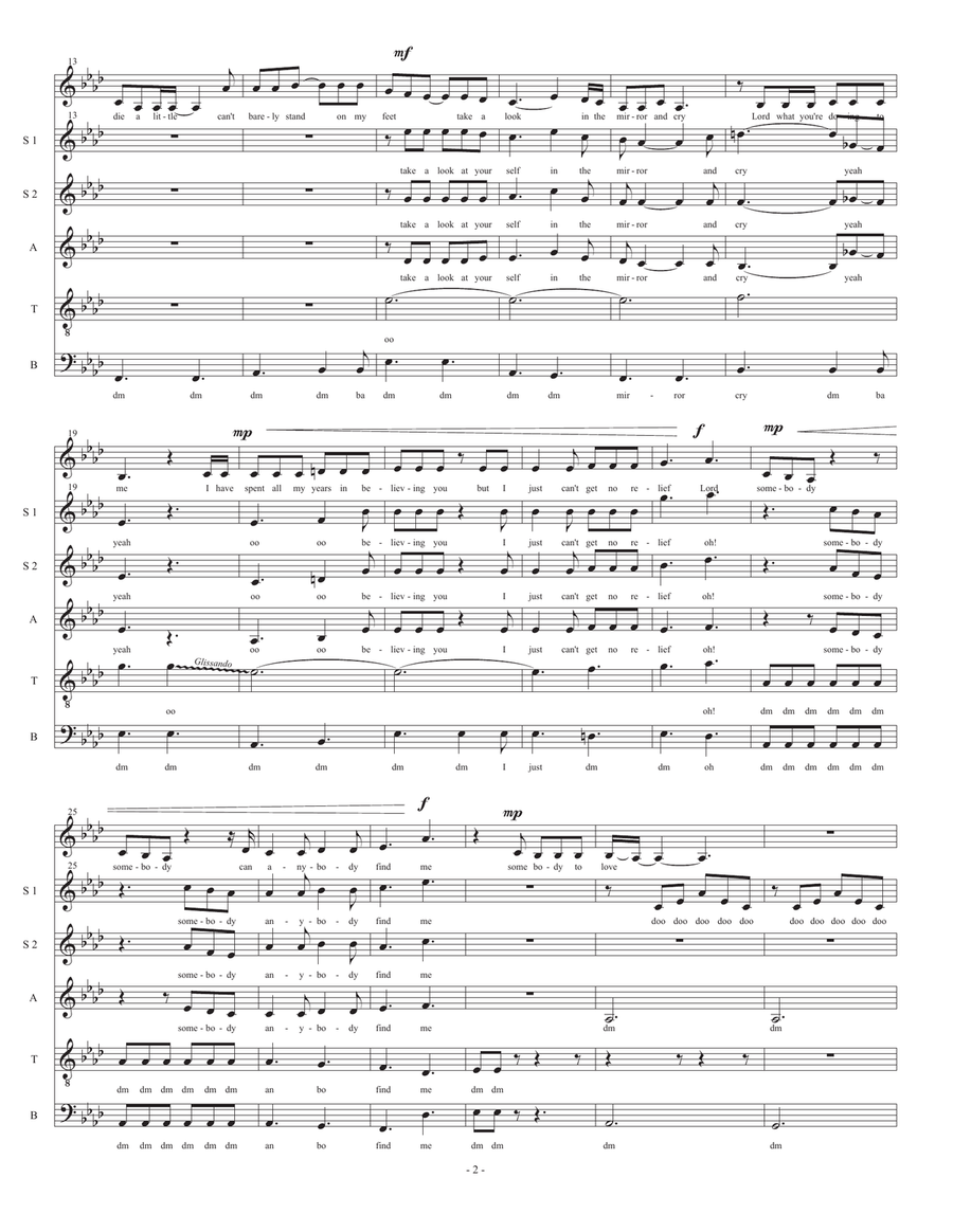 Somebody To Love 4-Part scores gallery preview page 2
