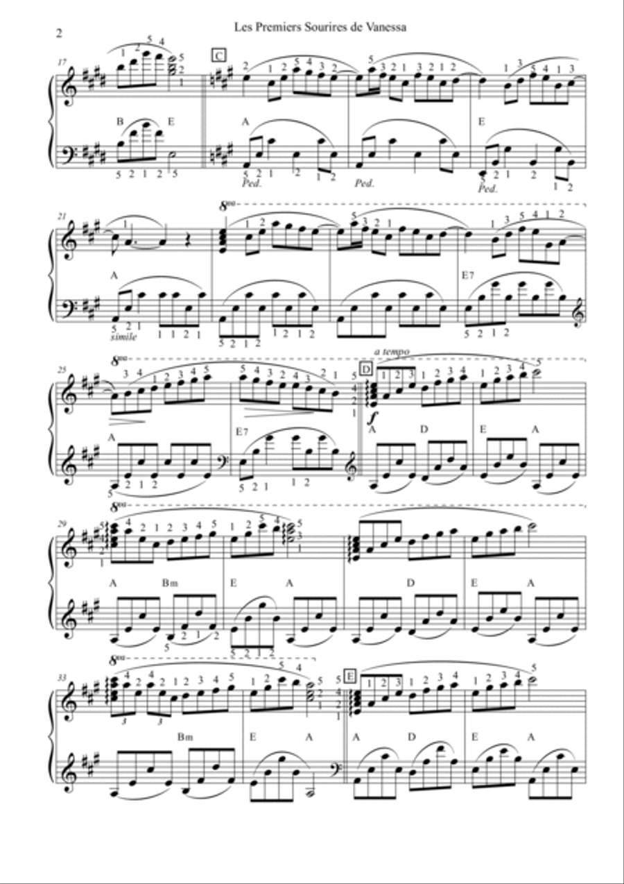 Premiers Sourires De Vanessa Piano Solo scores gallery preview page 3