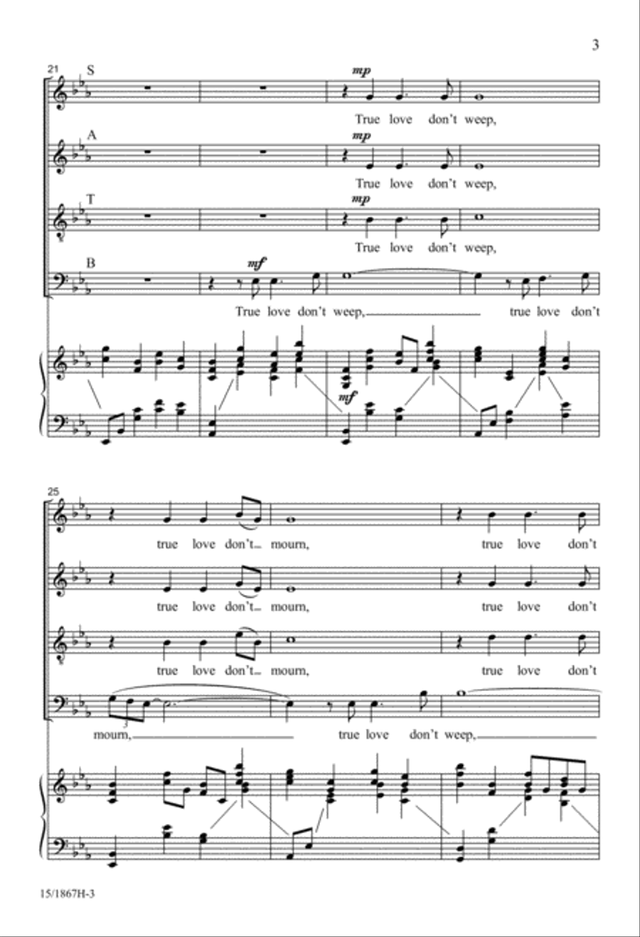 Every Night When the Sun Goes In 4-Part scores gallery preview page 3