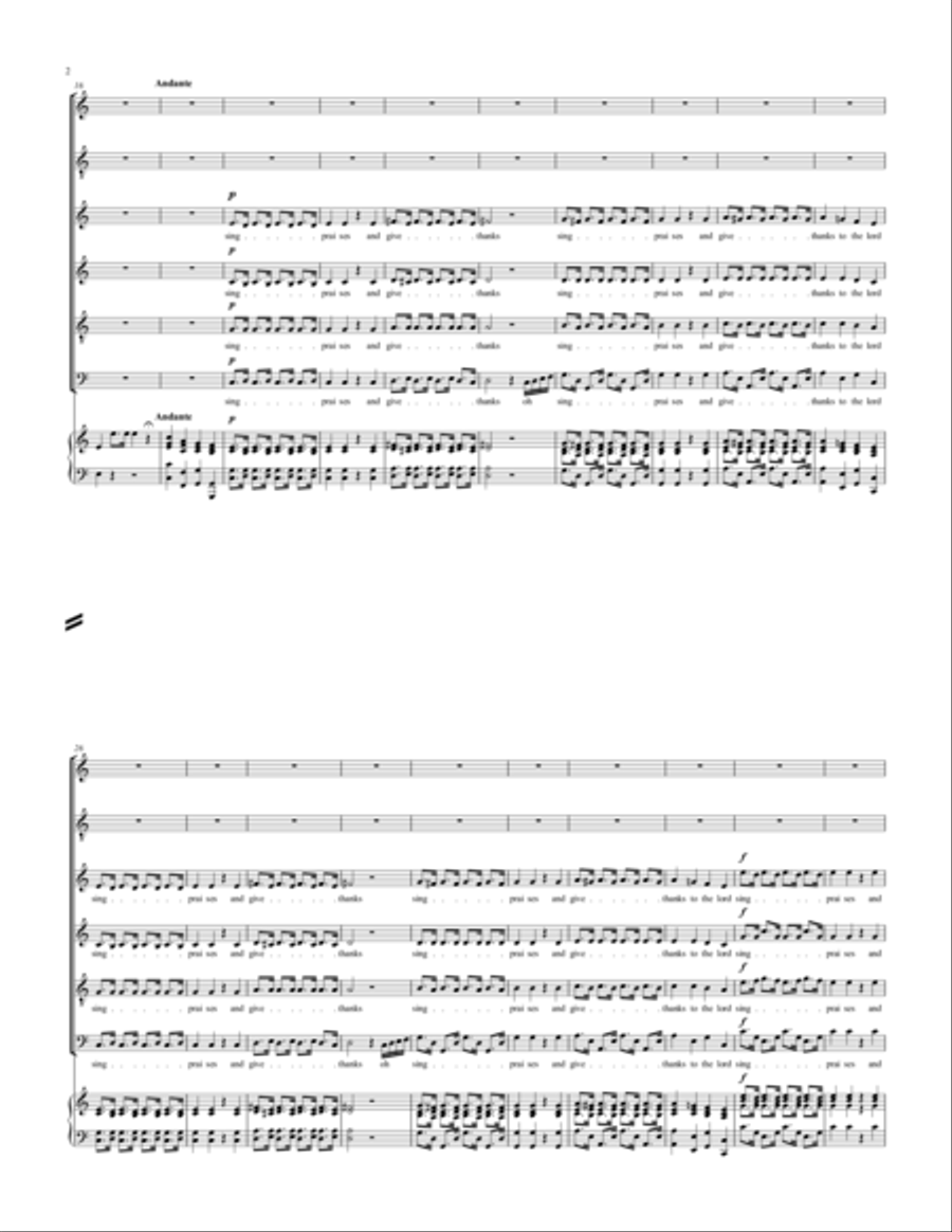 sing praises and give God thanks (endless praise) hedges noway out 4-Part scores gallery preview page 2