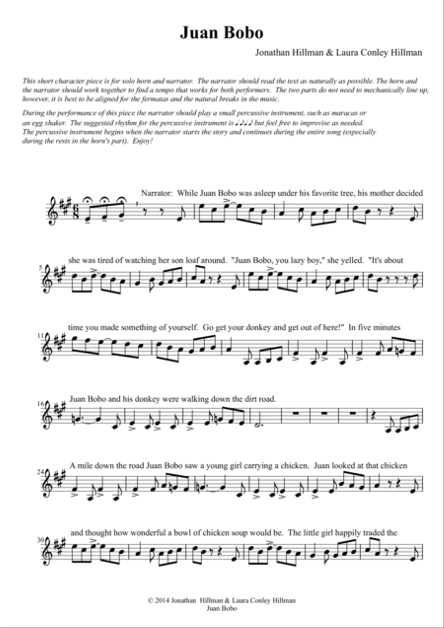 Juan Bobo Juan Bobo Horn Solo scores gallery preview page 1