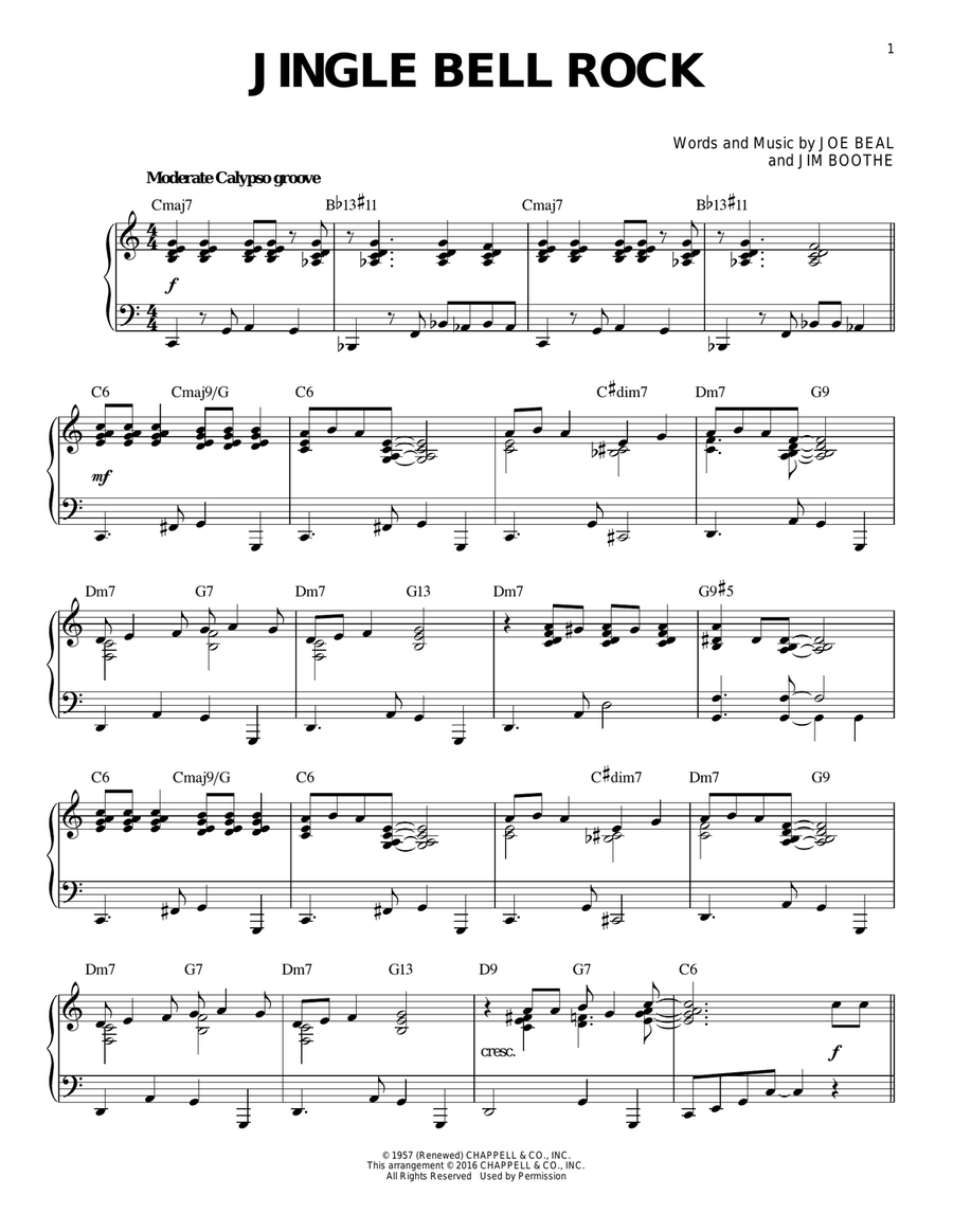 Jingle Bell Rock [Jazz version] (arr. Brent Edstrom) Piano Solo scores gallery preview page 1