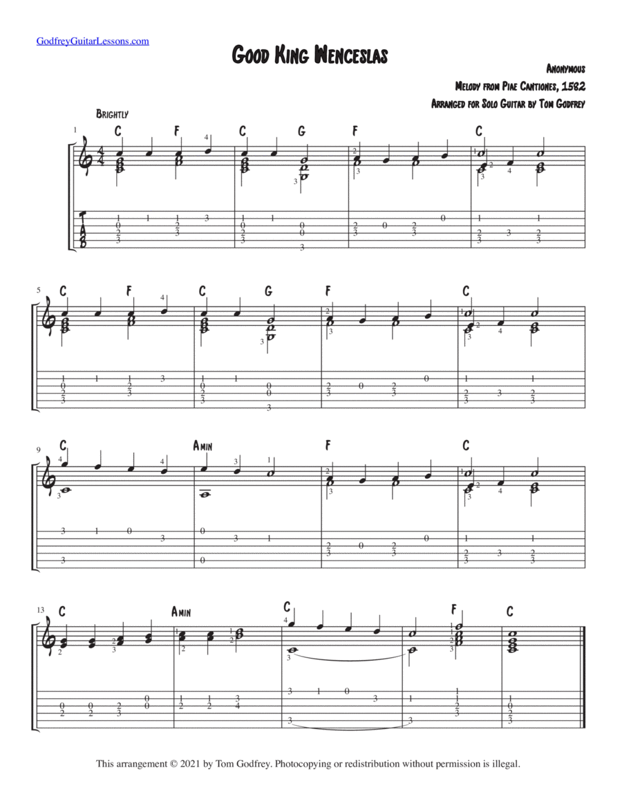 Good King Wenceslas Acoustic Guitar scores gallery preview page 1