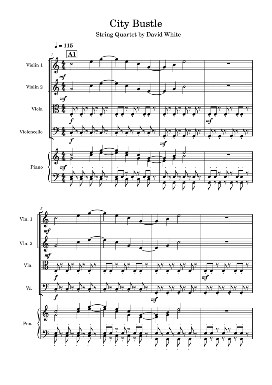 City Bustle City Bustle String Quartet scores gallery preview page 1