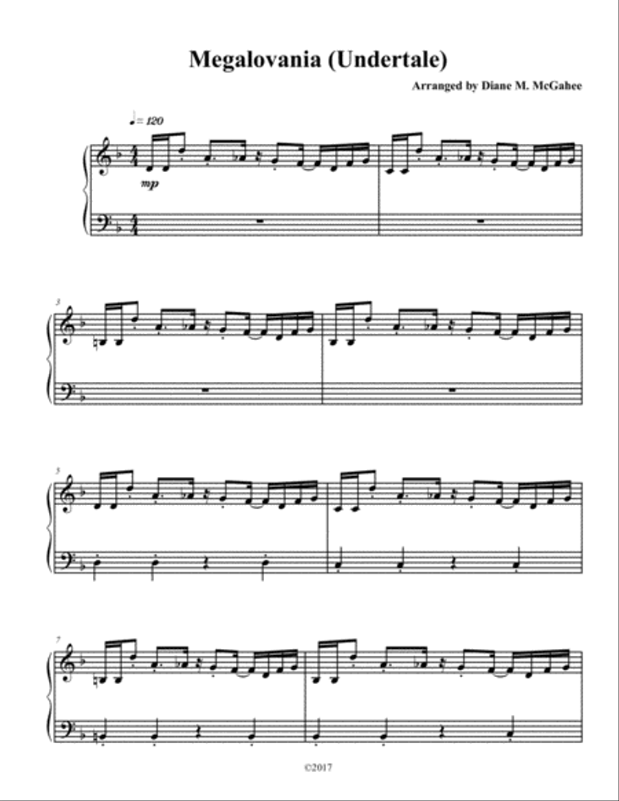MEGALOVANIA (from Undertale) Small Ensemble scores gallery preview page 1