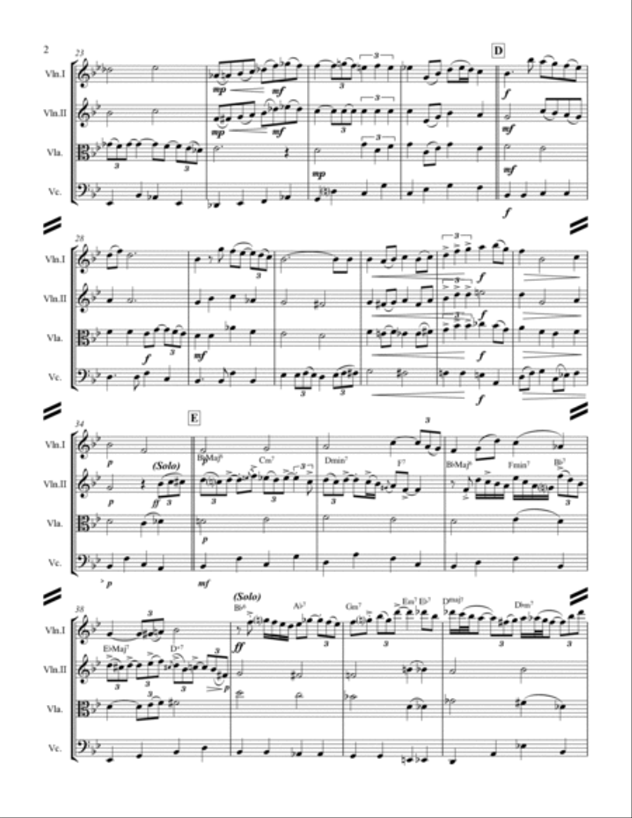 The Christmas Song (Chestnuts Roasting On An Open Fire) String Quartet scores gallery preview page 3