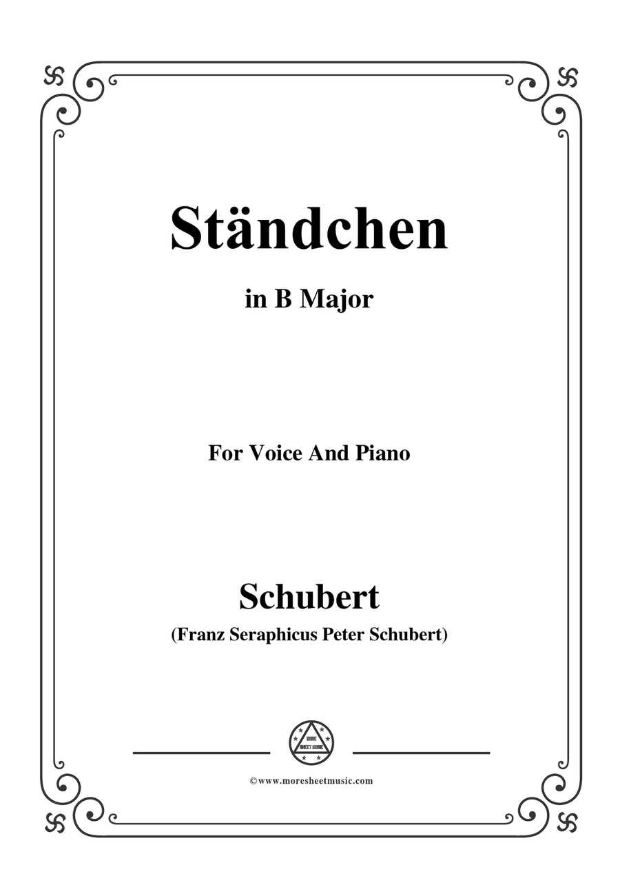 Schubert-Ständchen(Serenade),D.889,in B Major,for Voice&Piano Piano, Vocal scores gallery preview page 1