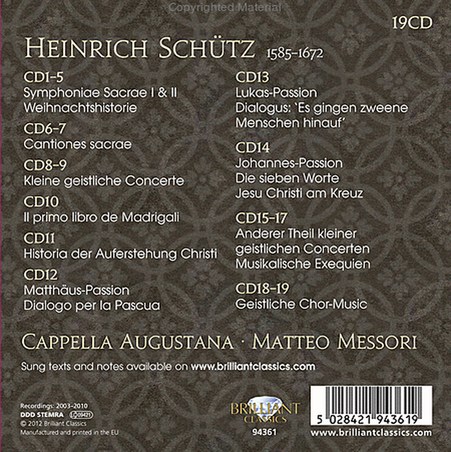 Heinrich Schutz Edition