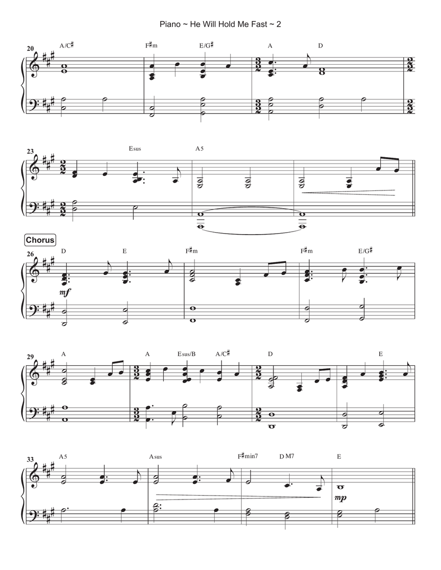 He Will Hold Me Fast Piano Solo scores gallery preview page 3