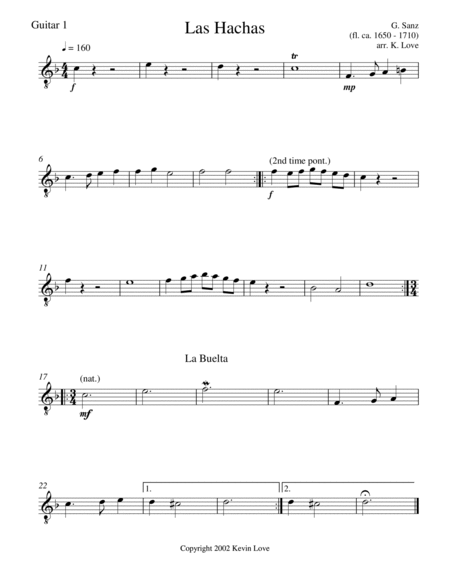 Las Hachas (Guitar Trio) - Score and Parts image number null