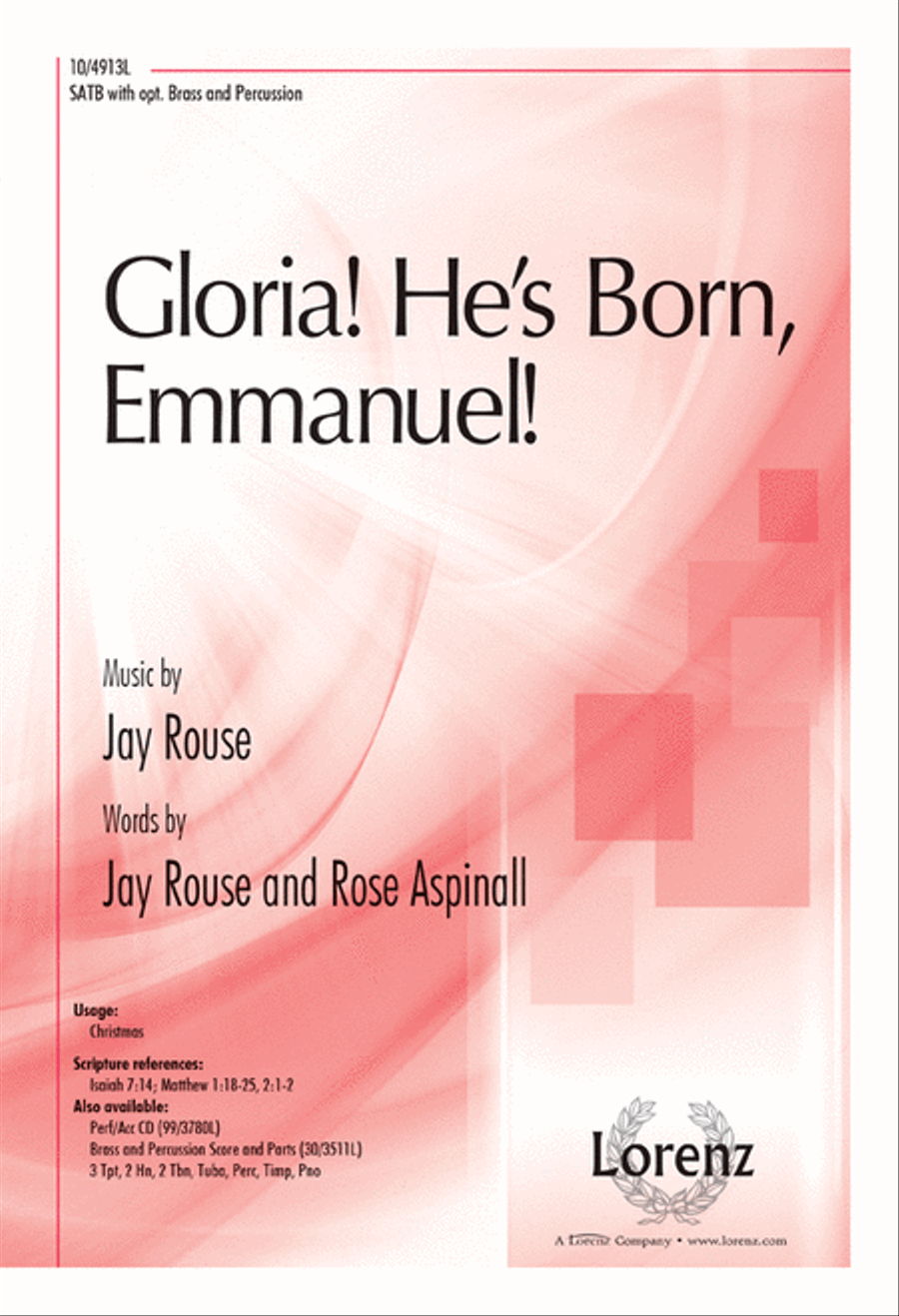 Gloria! He’s Born, Emmanuel! 4-Part scores gallery preview page 1